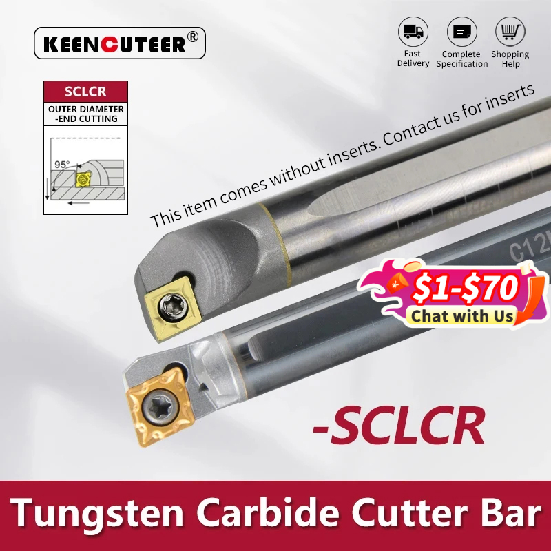 Parting Tool Lathe - Tungsten Carbide SCLCR06 SCLCR09 SCLCR Holder