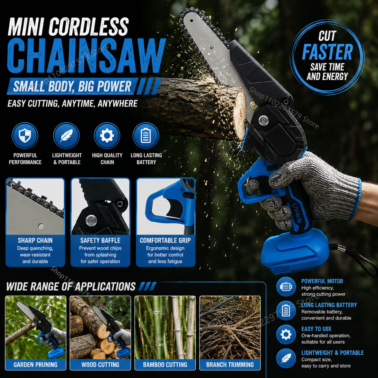6 Inch Cordless Electric Chain - Woodworking Yard Projects review and price